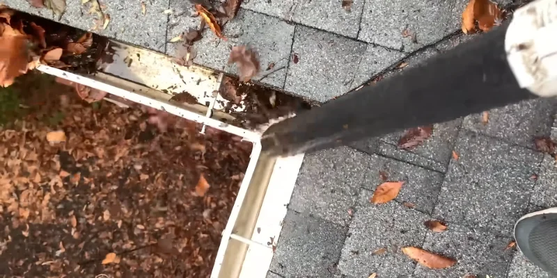 Hand-cleared gutter, finished job in Anderson, SC