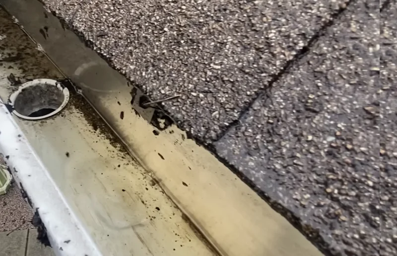 Clean, debris-free gutter after cleaning in Anderson, SC